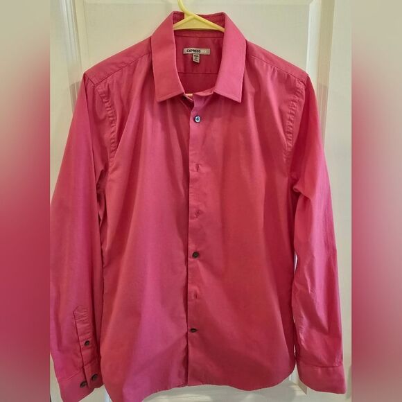 Vintage Express IMX Men’s Slim Fit Dress Shirt | Hot Pink | Medium | NWOT - Picture 3 of 4